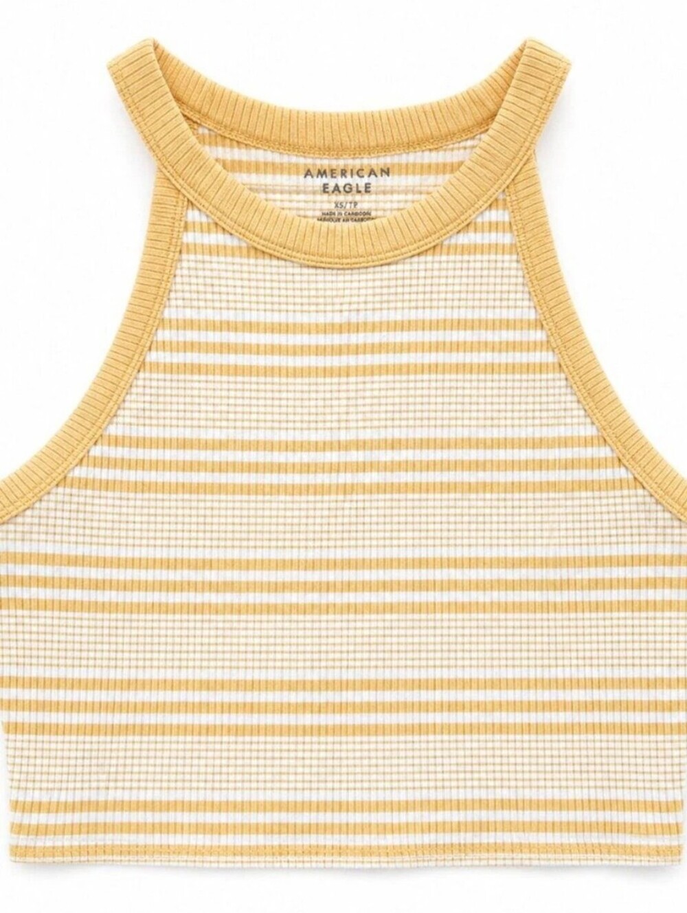 ❣️NWT American Eagle Ribbed Tank Size M Tangerine 🍊 Stripe Combo